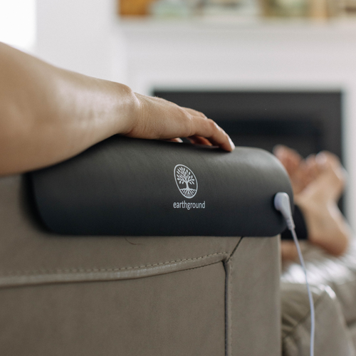 EarthGround Grounding Mat with free tester promoting natural wellness and better sleep through grounding technology
